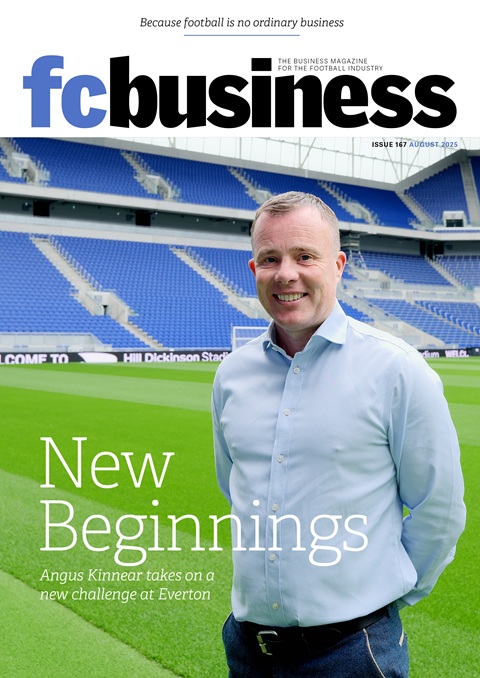 fcbusiness magazine cover: New Beginnings, Angus Kinnear takes on a new challenge at Everton